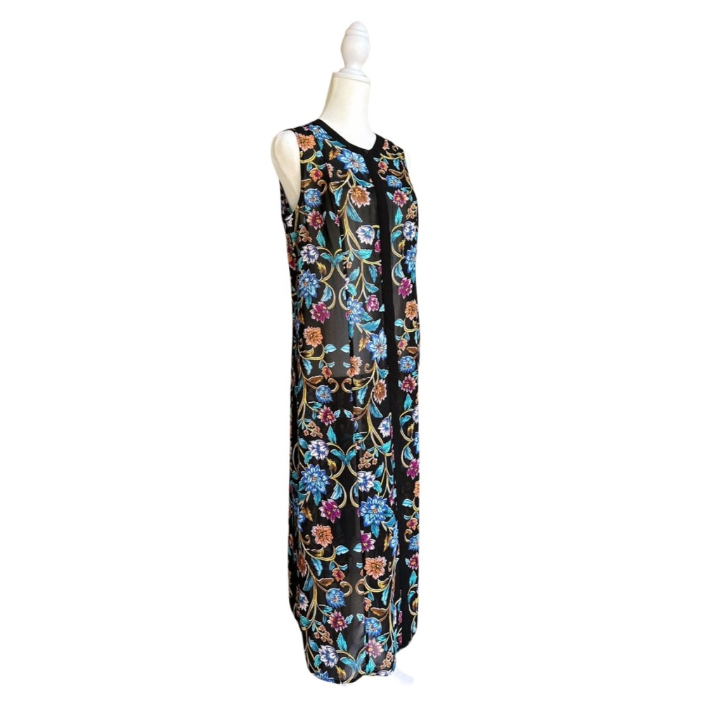 Nicole Miller beautiful long chiffon side slot shirt M